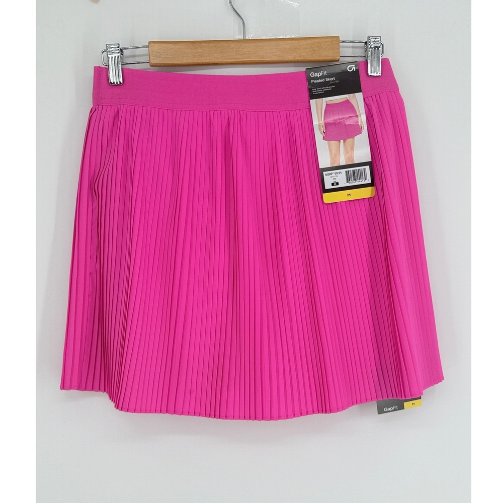 New GapFit Womens Pleated 4-Way Stretch Athletic Skort Size M Barbiecore Preppy